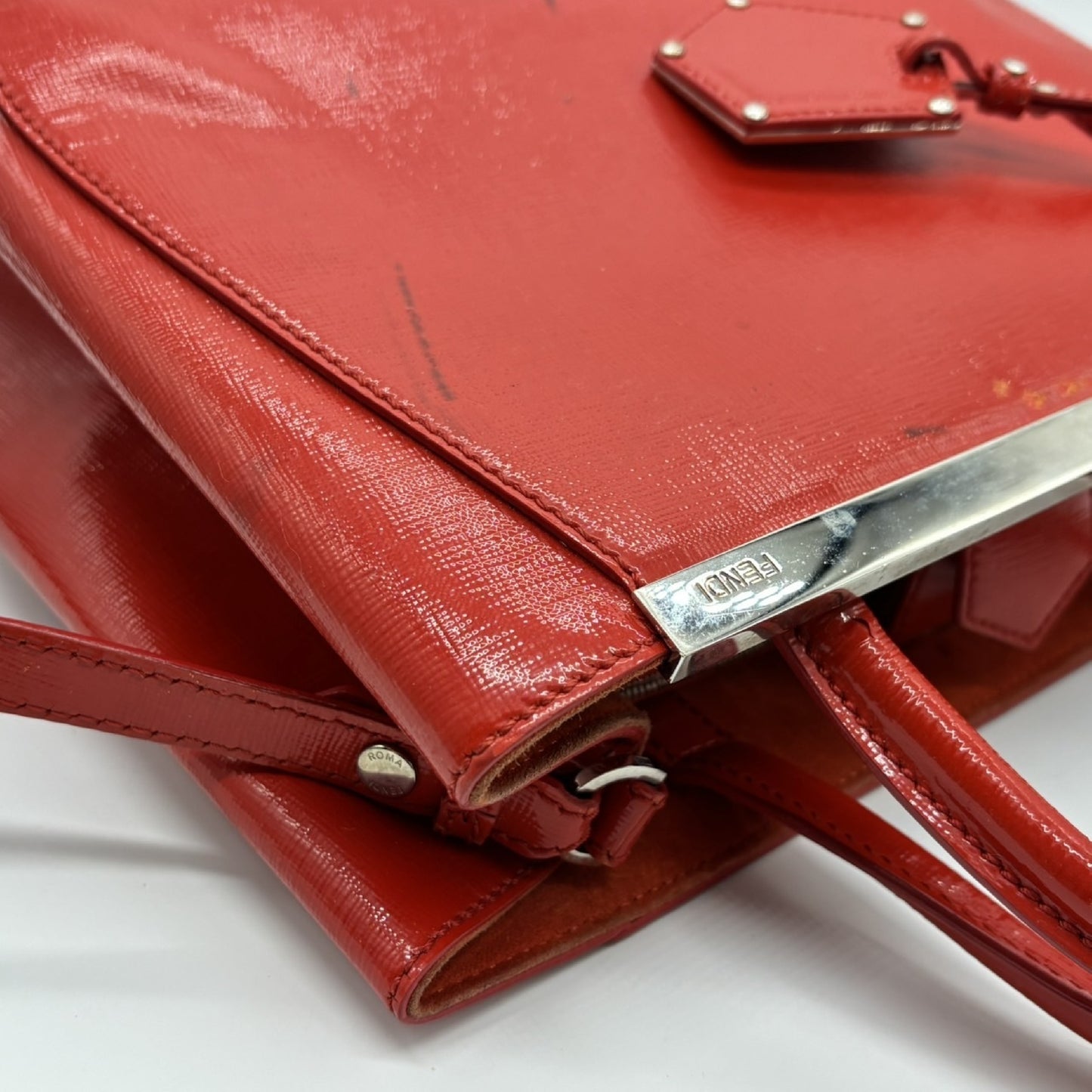 FENDI Toujours 2-Way Shoulder Handbag Red