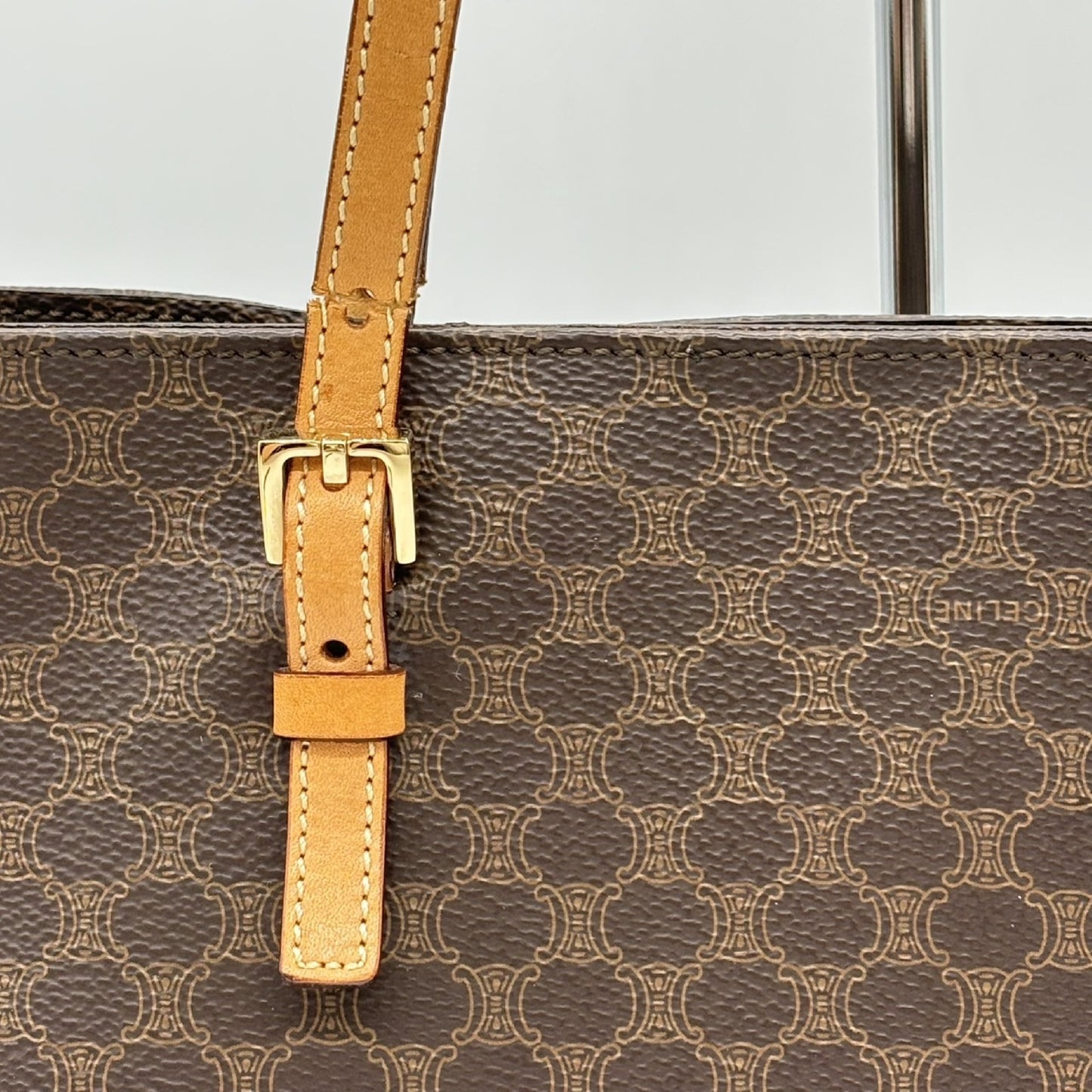 CELINE Macadam Tote Bag, Brown PVC Tote Bag