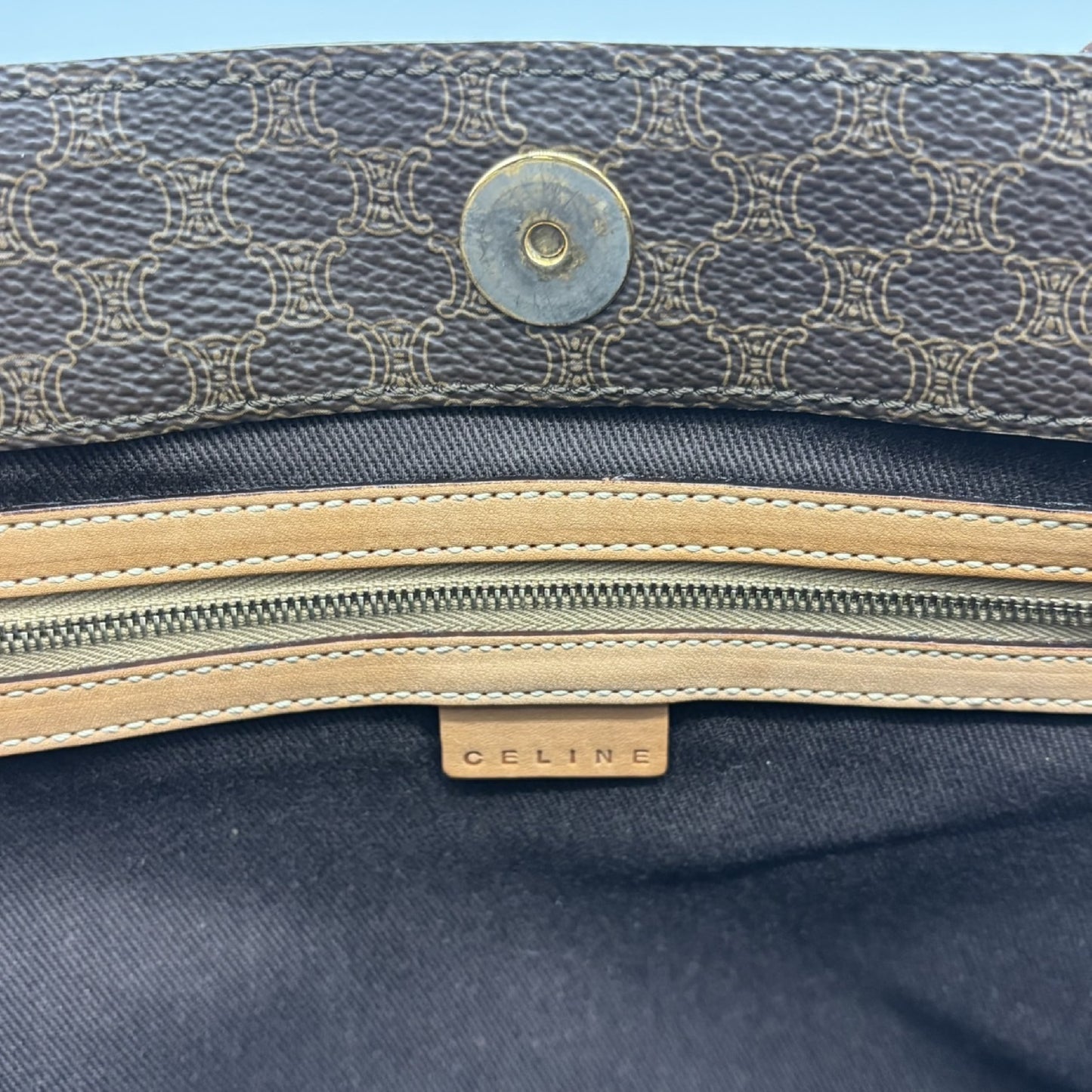CELINE Macadam Tote Bag, Brown PVC Tote Bag