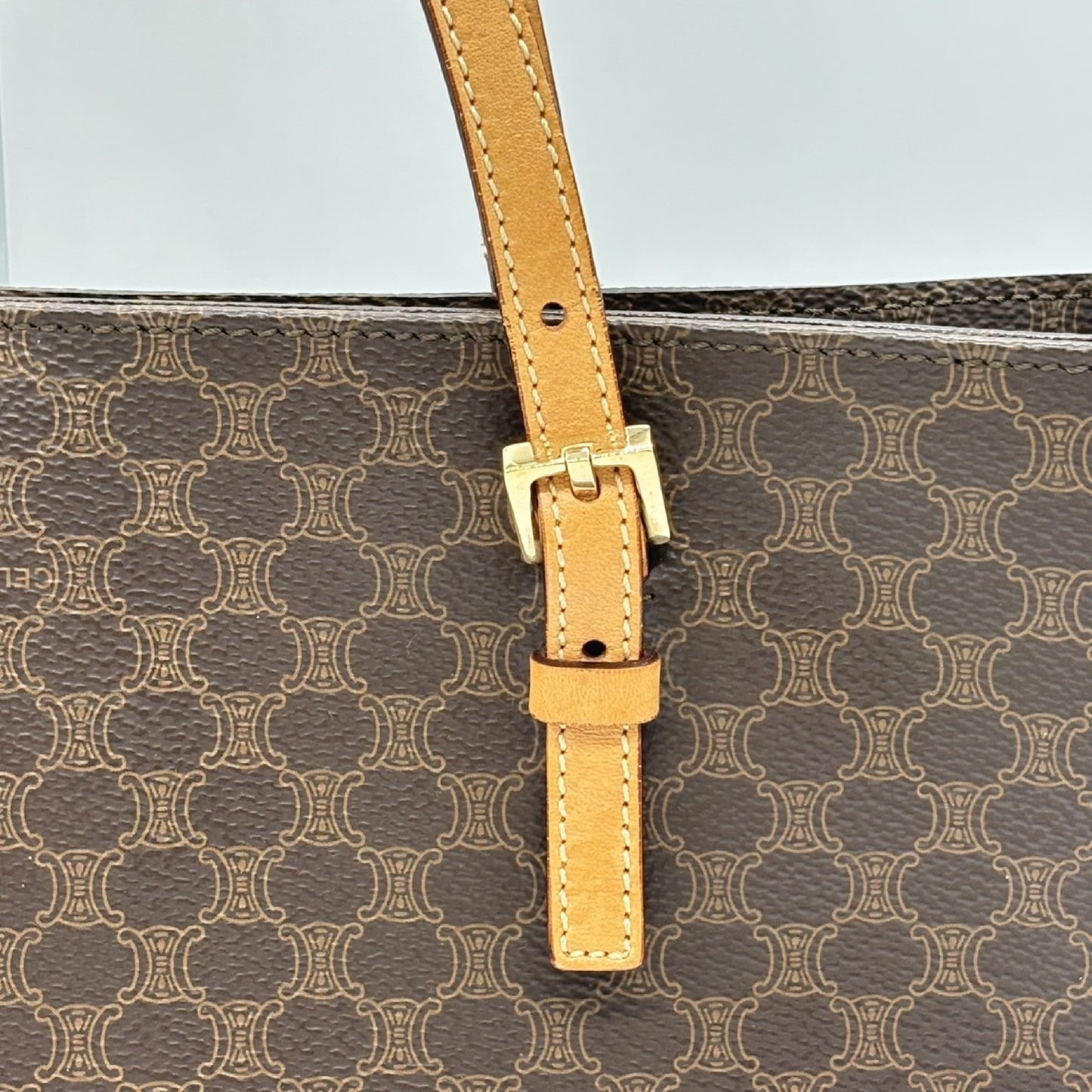 CELINE Macadam Tote Bag, Brown PVC Tote Bag