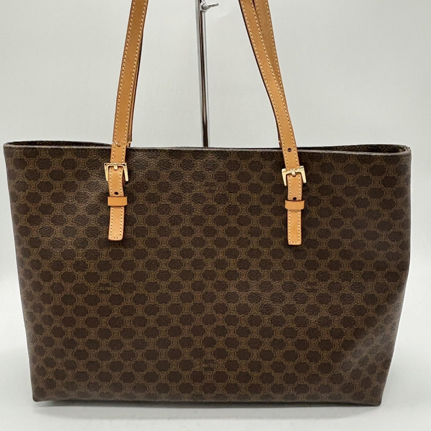 CELINE Macadam Tote Bag, Brown PVC Tote Bag