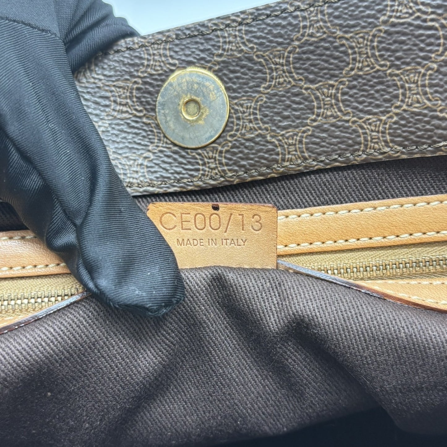 CELINE Macadam Tote Bag, Brown PVC Tote Bag