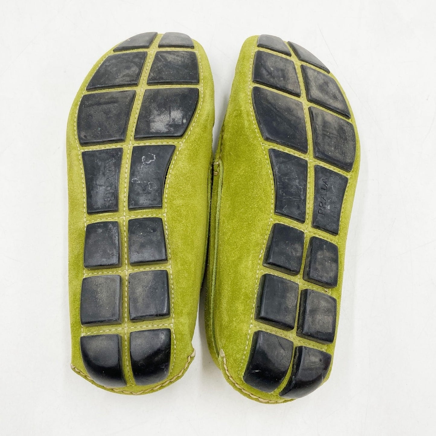 PRADA Prada Driving Shoes Suede Green Size 5 24.5cm Sneakers