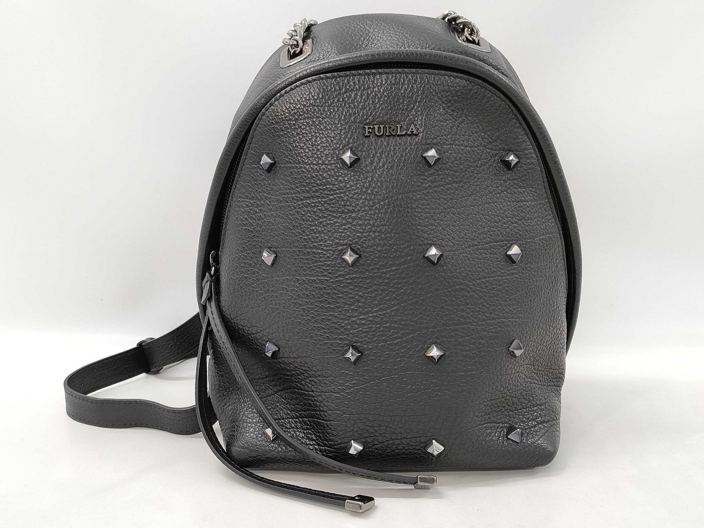 FURLA Mini Backpack with Studs, Black