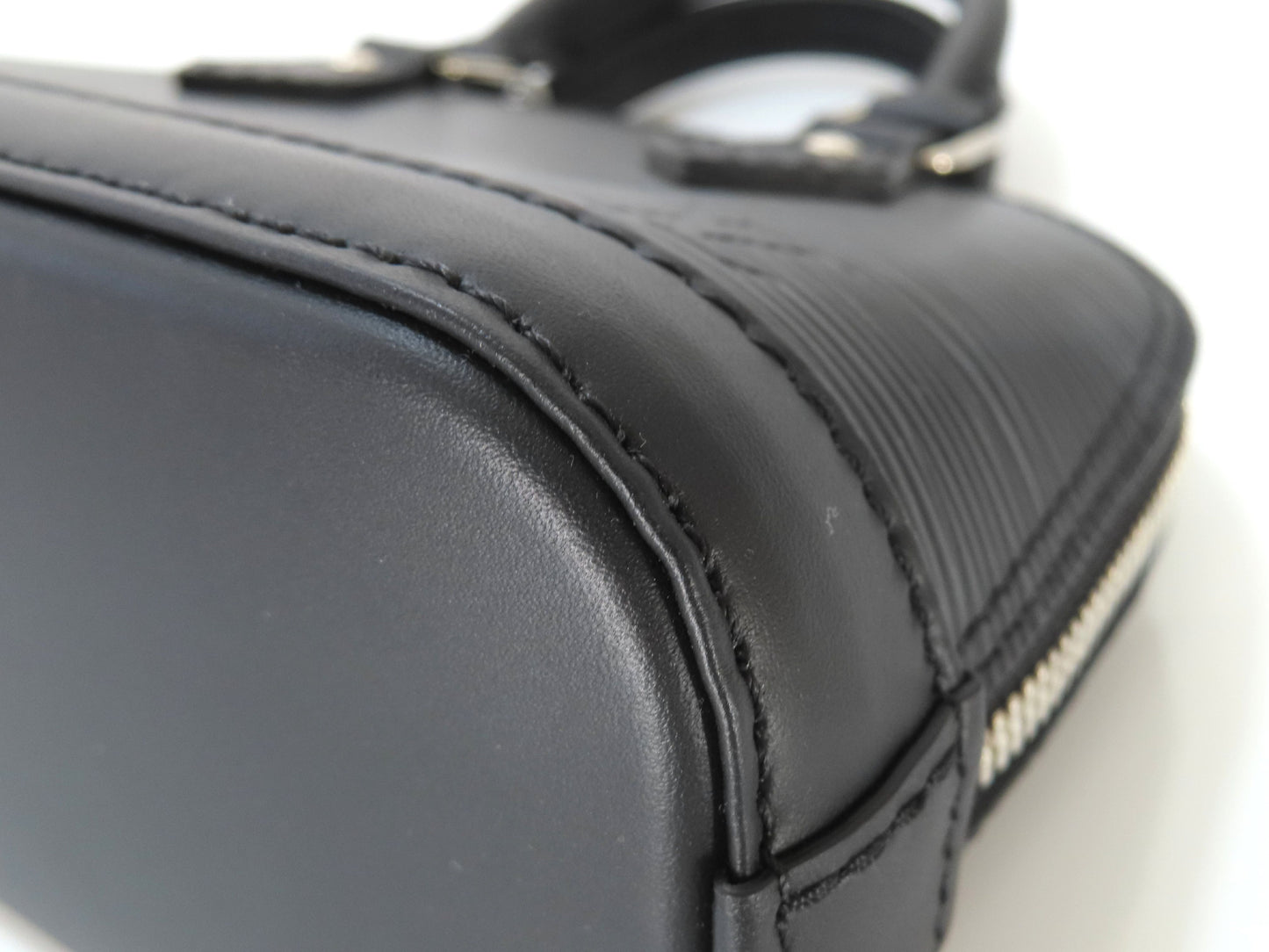 LOUIS VUITTON RFID Verified Epi Nano Alma Noir Handbag with Strap, Unused, Rank A, with IC Card