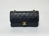CHANEL Double Flap Matelasse Black Lambskin Shoulder Bag with Seal