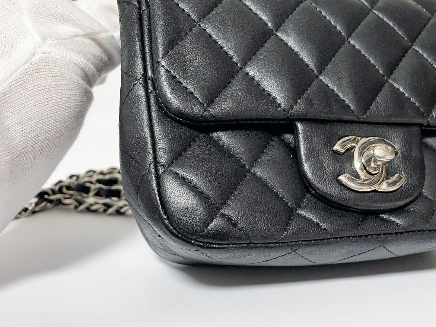 CHANEL Mini Matelasse Lambskin Shoulder Bag
