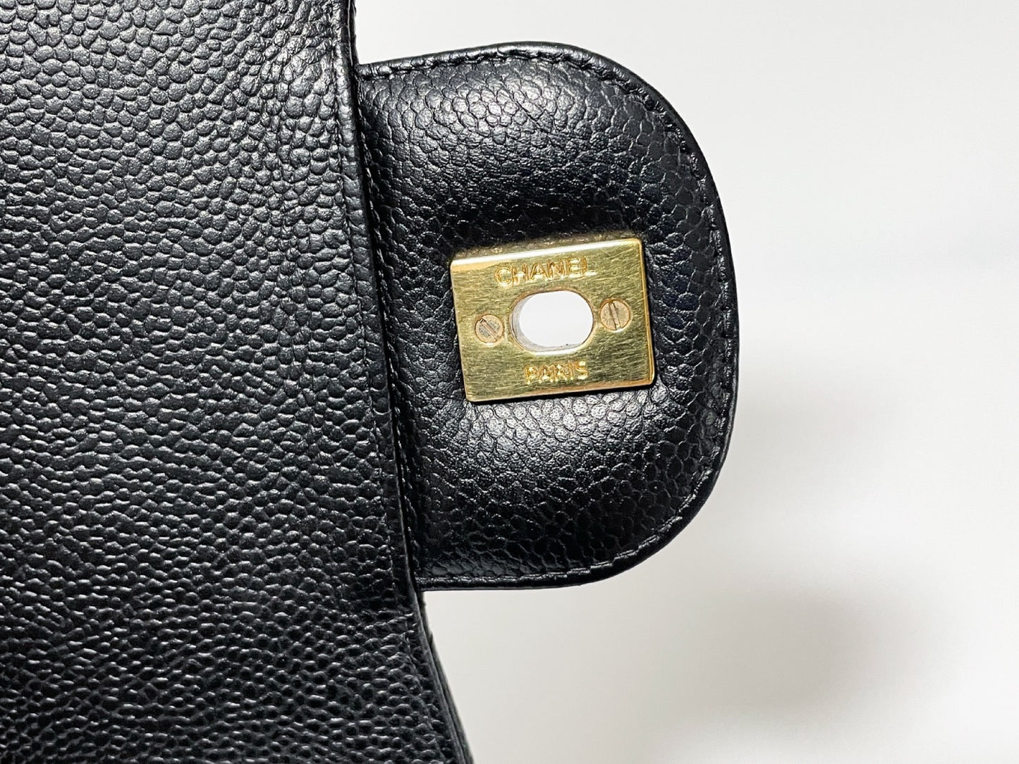 CHANEL Deca Matelasse 30 Caviar Leather Black with Gold Hardware Shoulder Bag