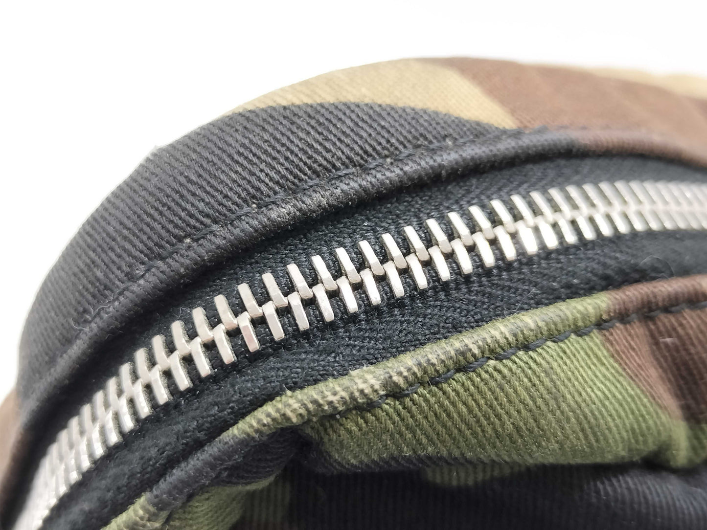 SAINT LAURENT 482777 Paris Rivington Shoulder Bag, Camouflage Canvas, Khaki