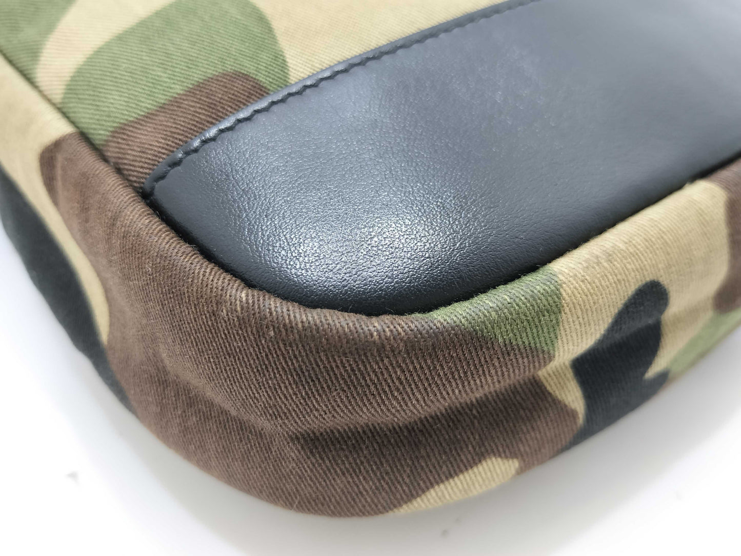 SAINT LAURENT 482777 Paris Rivington Shoulder Bag, Camouflage Canvas, Khaki
