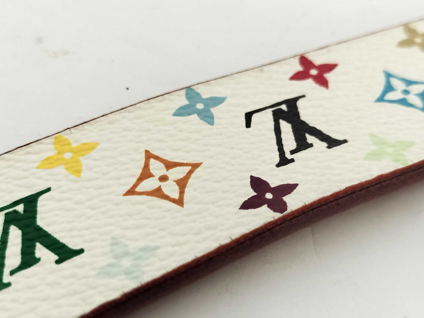 LOUIS VUITTON LB1004 Monogram Multicolore Monogram Multi Santur Belt White Belt