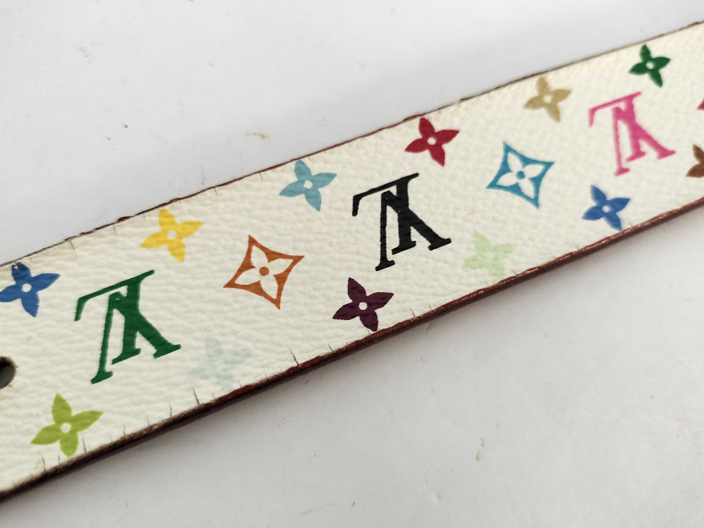 LOUIS VUITTON LB1004 Monogram Multicolore Monogram Multi Santur Belt White Belt