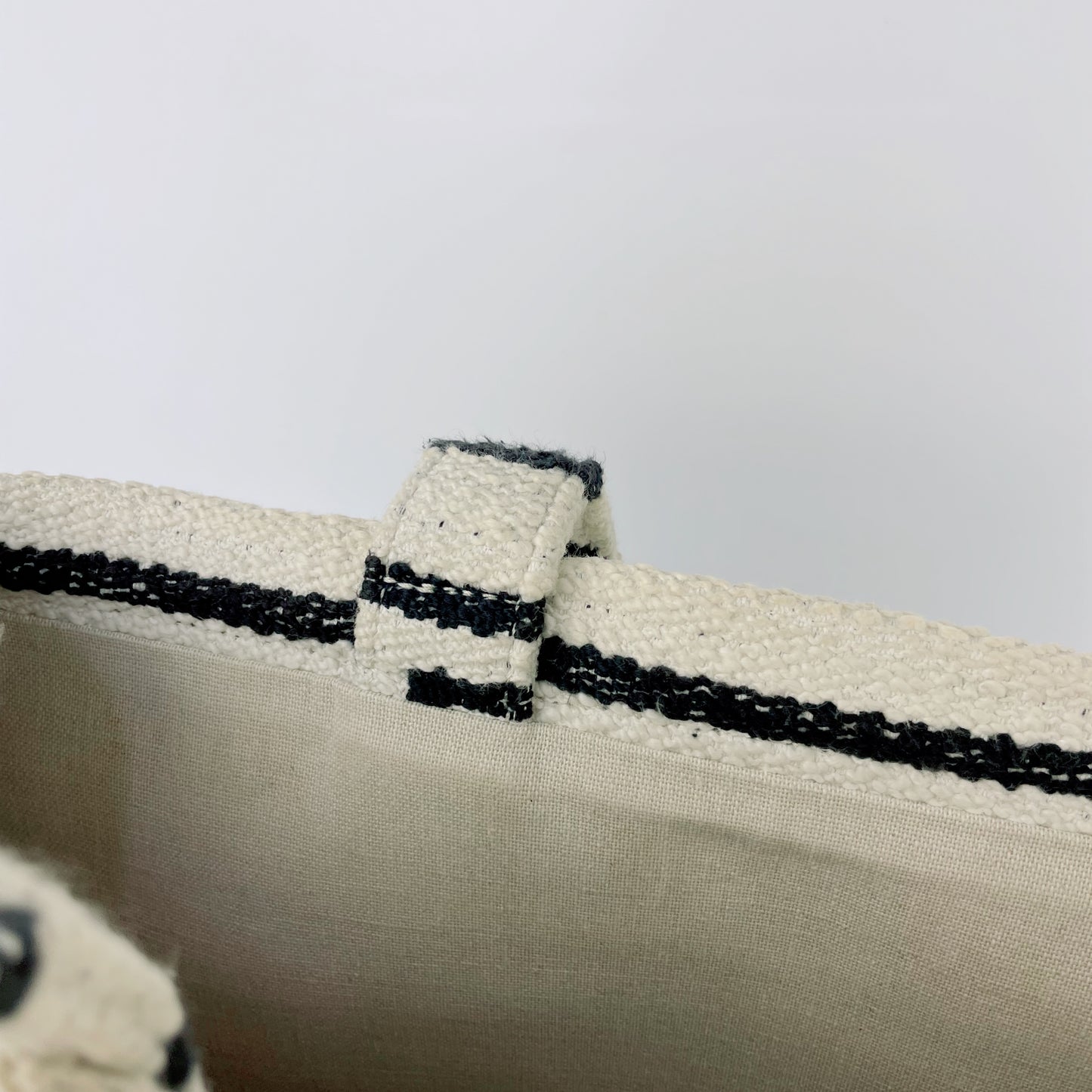 CELINE Large Cabas Thais Canvas Tote Bag, Ivory and Black