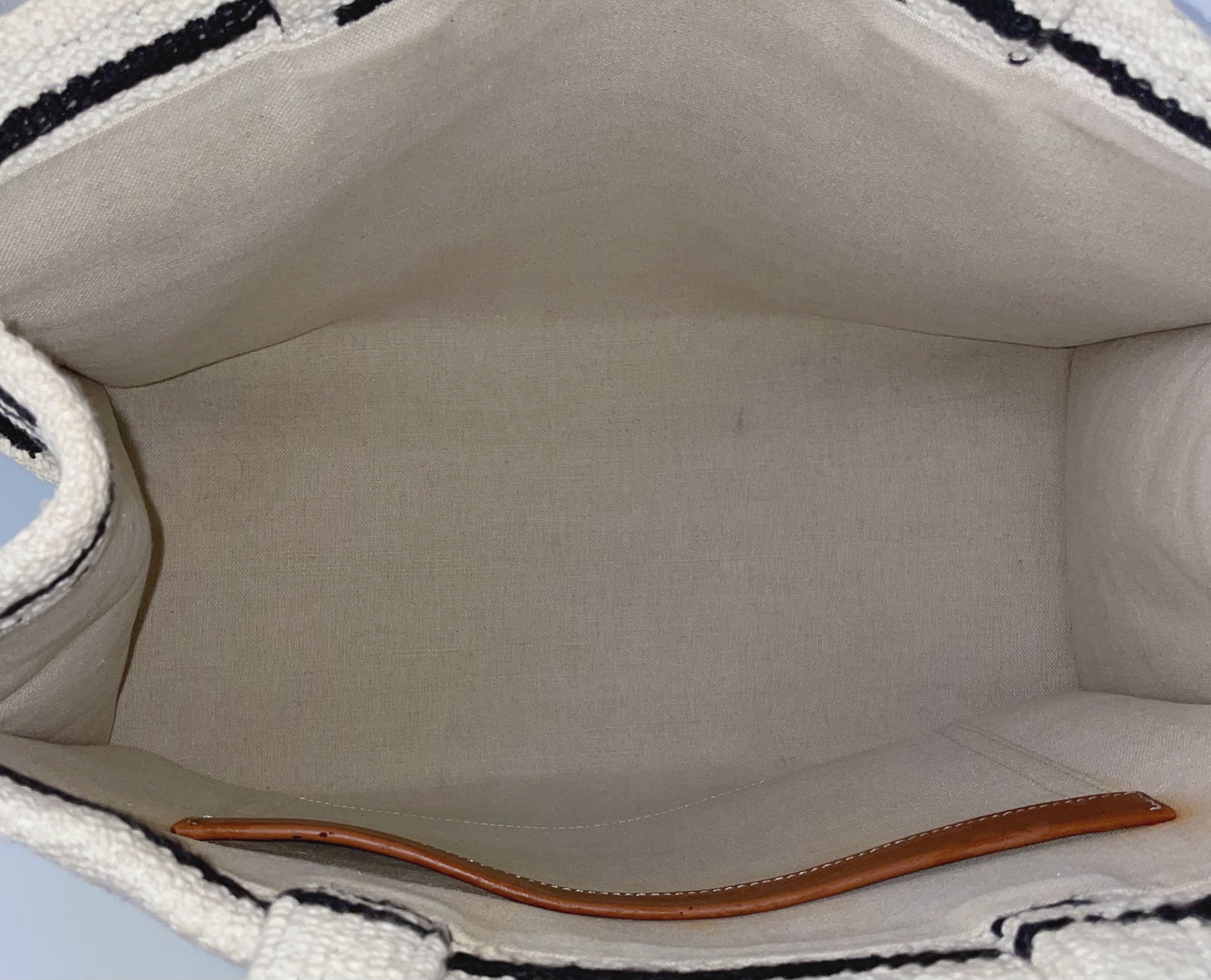 CELINE Large Cabas Thais Canvas Tote Bag, Ivory and Black