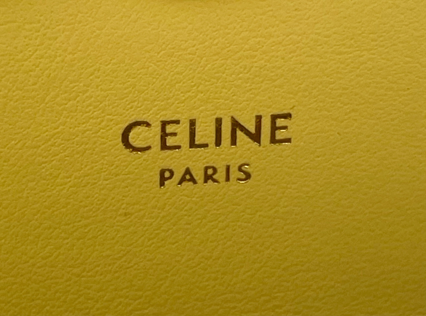 CELINE Claude Triomphe Leather Pastel Yellow Waist Bag