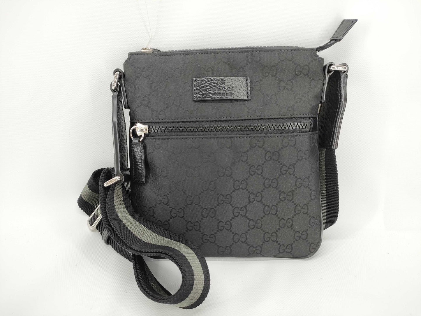 GUCCI GG Nylon/Leather Shoulder Bag 449183