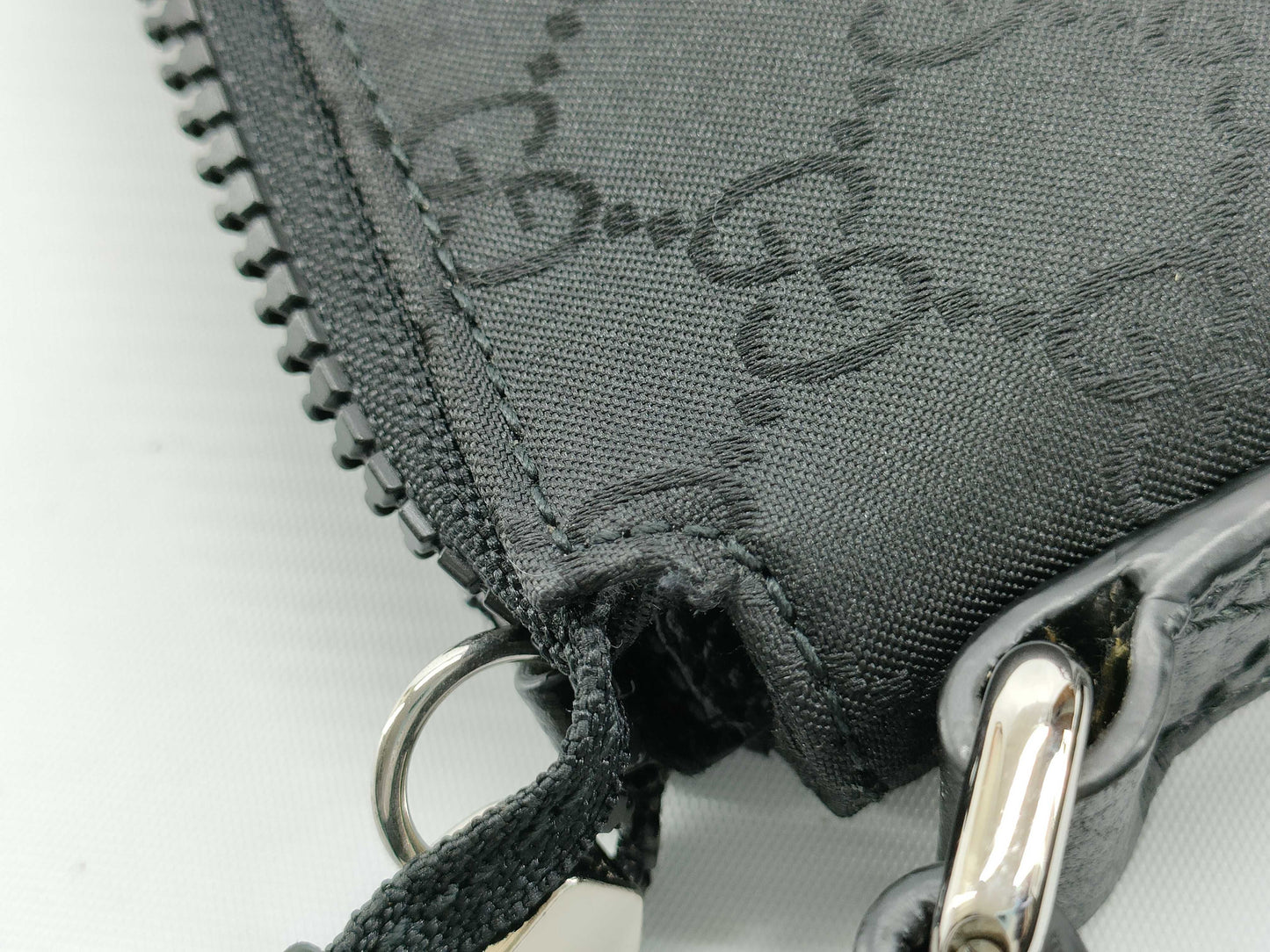 GUCCI GG Nylon/Leather Shoulder Bag 449183