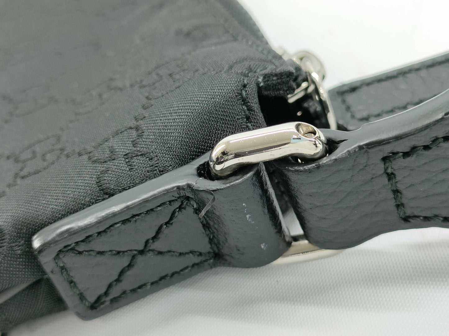 GUCCI GG Nylon/Leather Shoulder Bag 449183