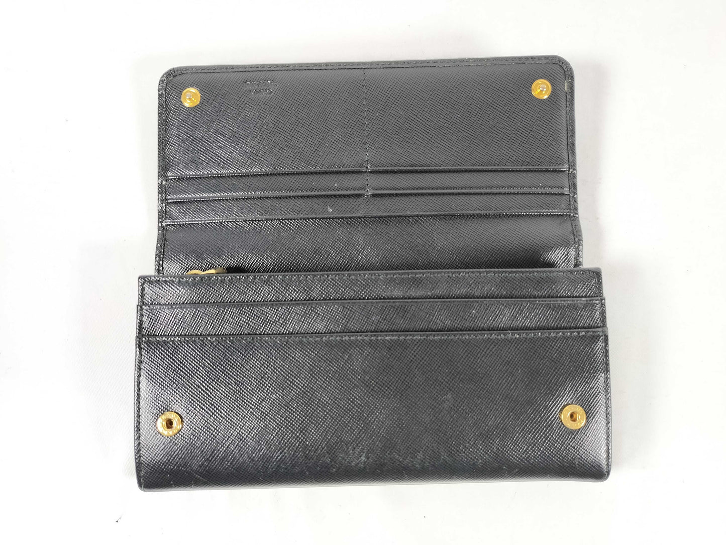 PRADA PRADA Saffiano Triangle Long Wallet Wallet