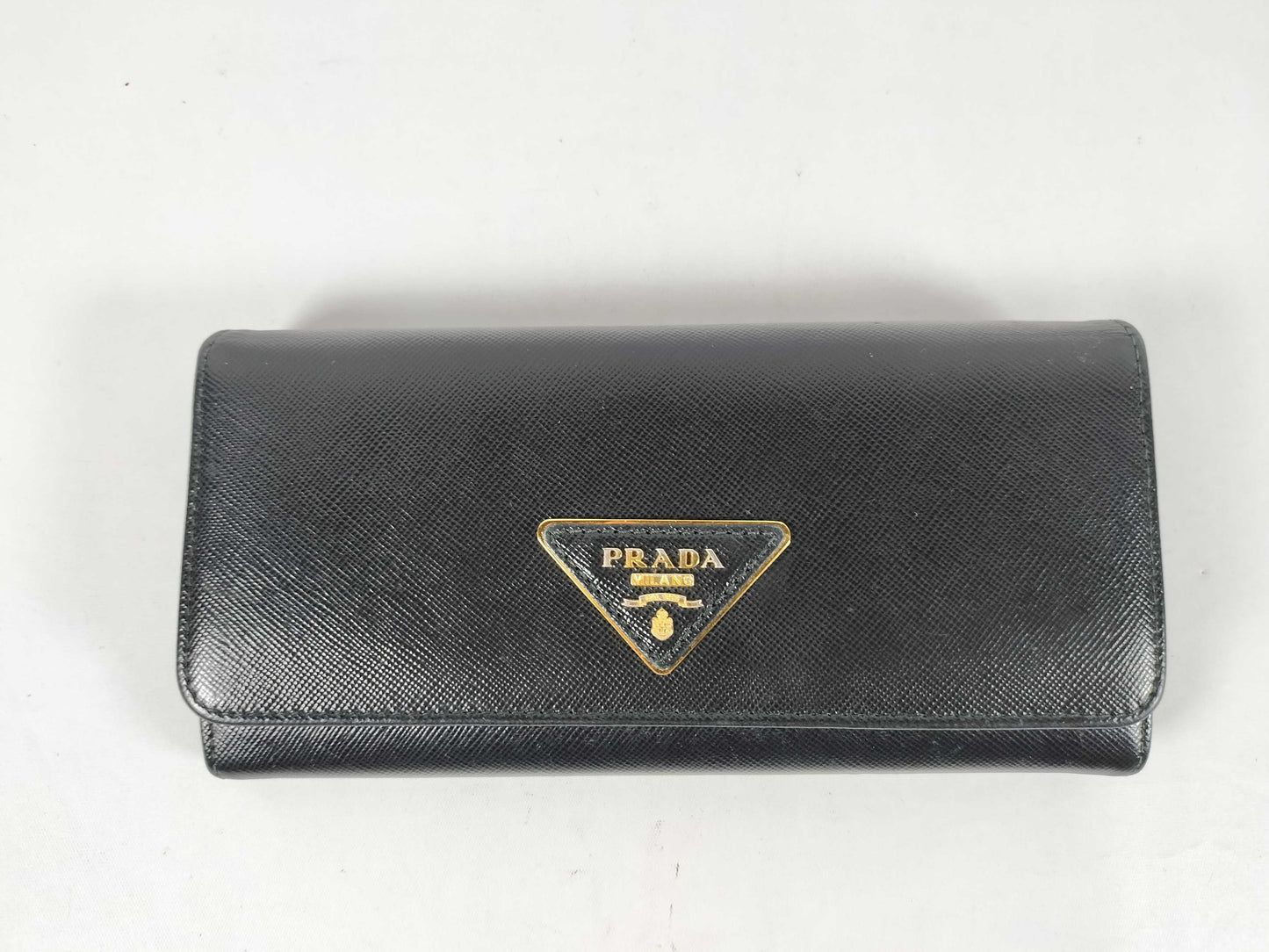 PRADA PRADA Saffiano Triangle Long Wallet Wallet