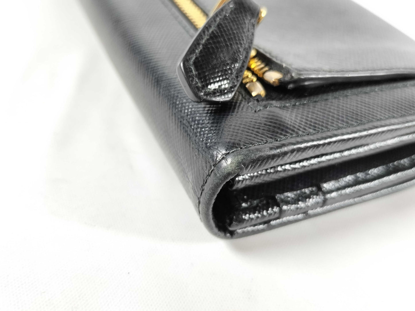 PRADA PRADA Saffiano Triangle Long Wallet Wallet