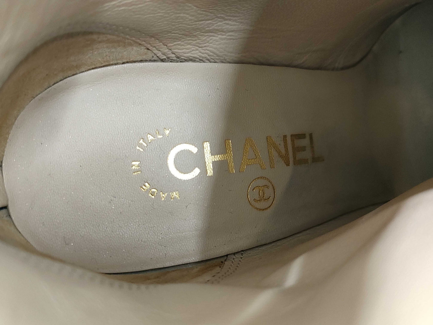 CHANEL CHANEL Women's Shoes Heels Size 38 Blue Gold Color with Dust Bag Other Shoes