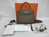 HERMES Kelly 25 Epsom Etoupe Silver Hardware SV B Stamp Handbag