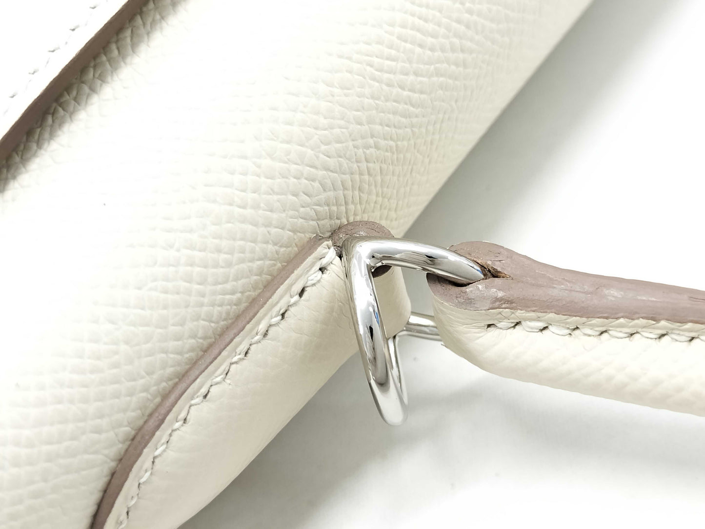 HERMES Kelly 28 Epsom Leather, Clé, Silver Hardware, SV, B Stamp, Handbag