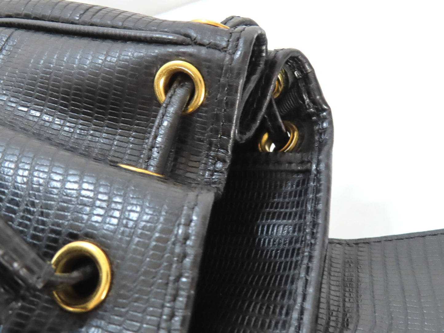 BOTTEGA VENETA Bottega Veneta Leather Lizard Embossed Backpack Bag