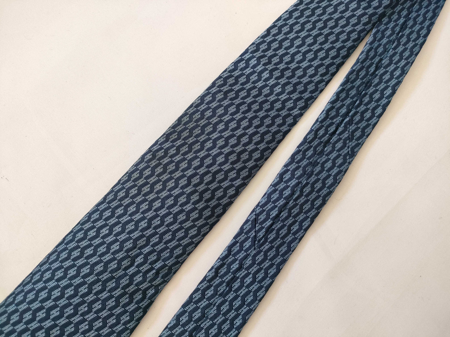 HERMES HERMES Tie H Pattern Stain Blue Other Accessories