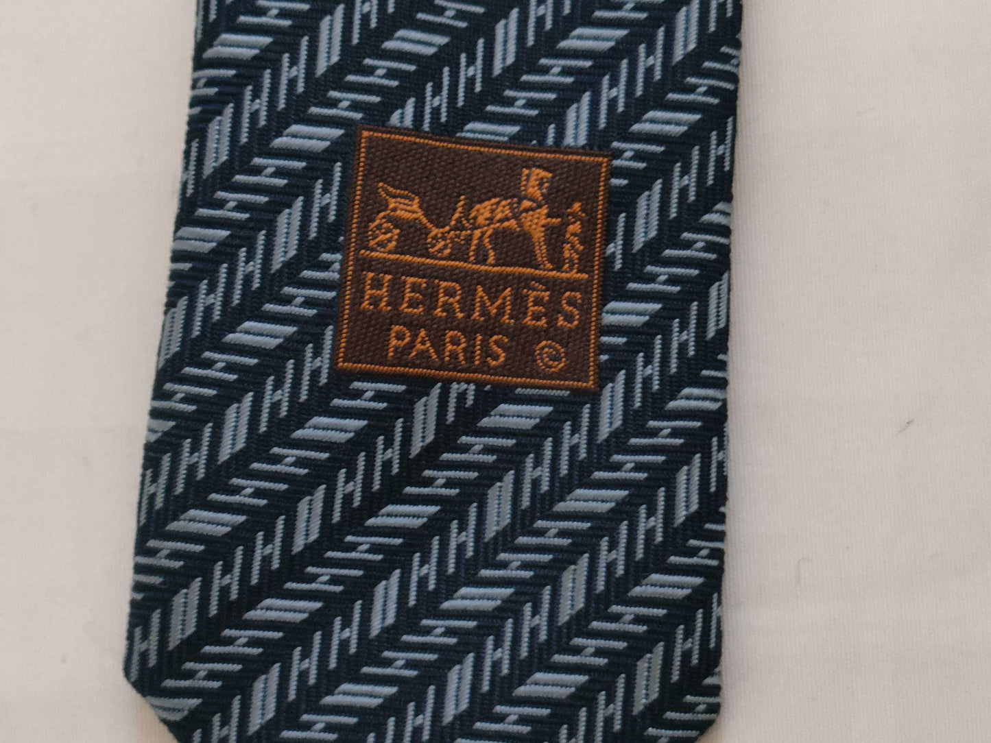 HERMES HERMES tie H pattern stains and fraying Other accessories