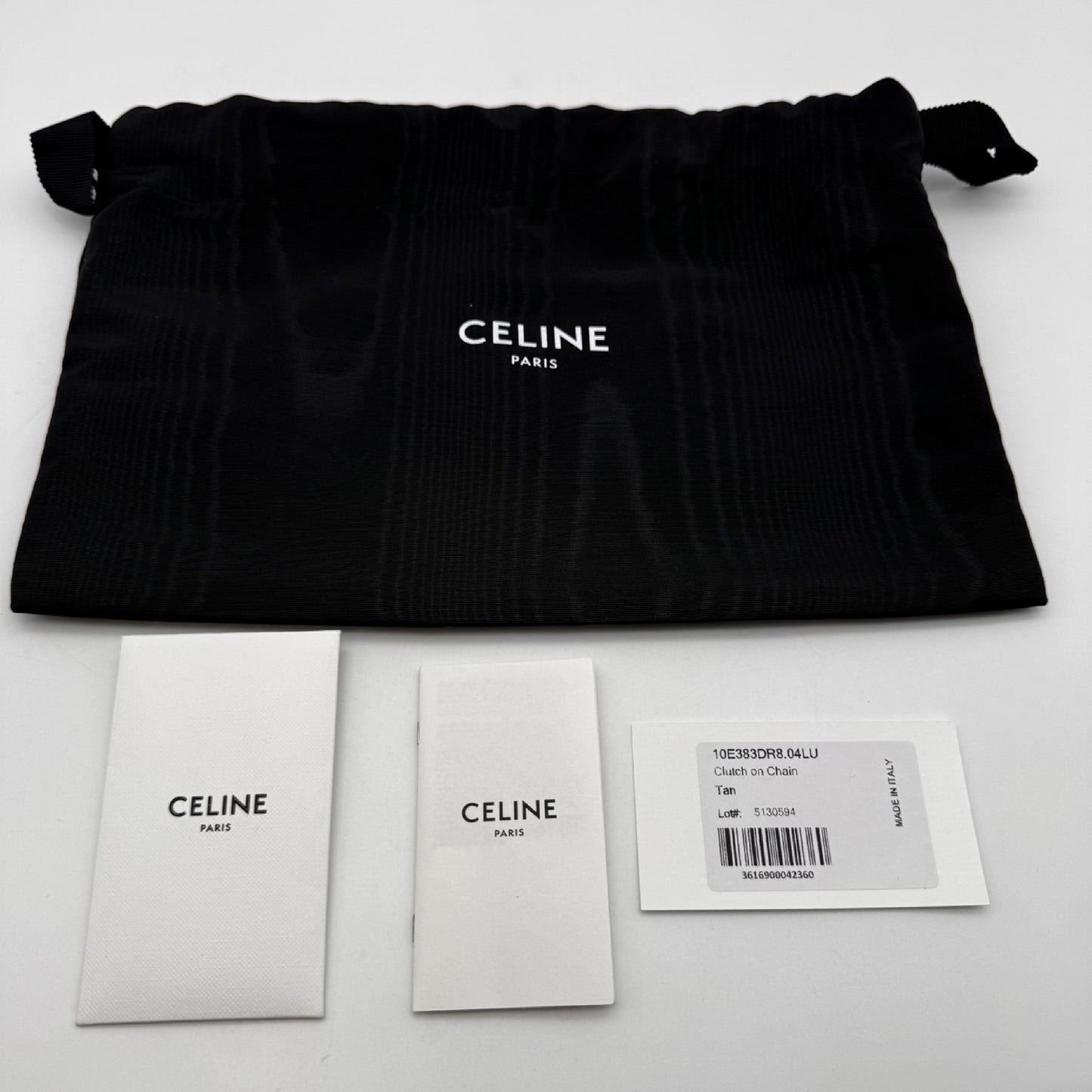CELINE Clutch Cuir Triomphe Shoulder Bag Model Number: 10E383DR804LU Box, Dust Bag, and Shopper Included
