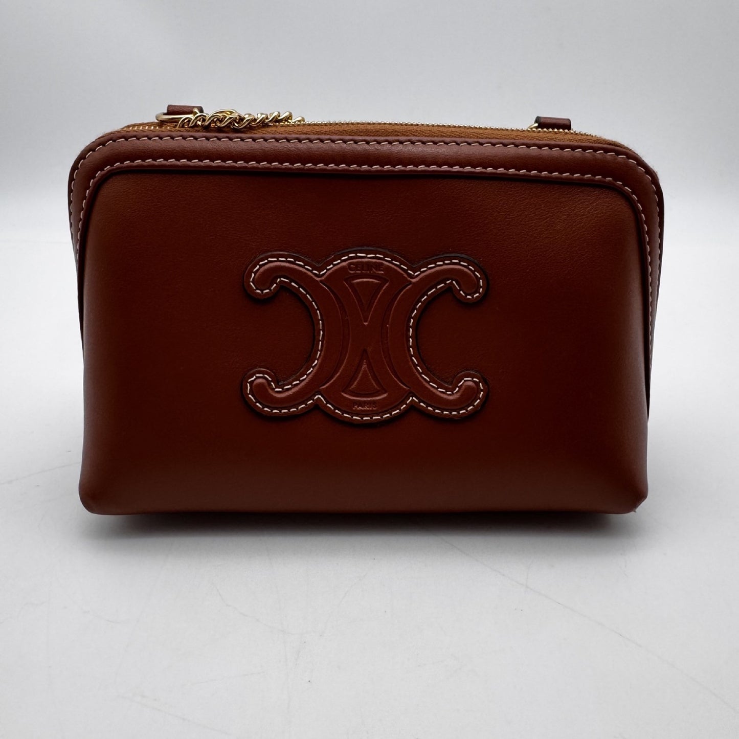 CELINE Clutch Cuir Triomphe Shoulder Bag Model Number: 10E383DR804LU Box, Dust Bag, and Shopper Included