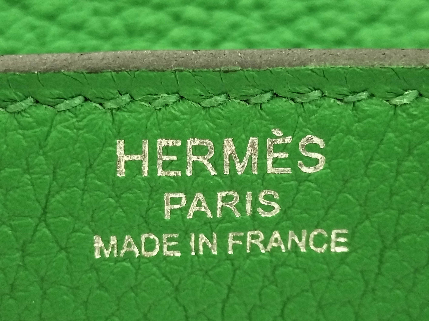 HERMES Birkin 25 Vert Yucca Togo Silver Hardware W Stamp Handbag