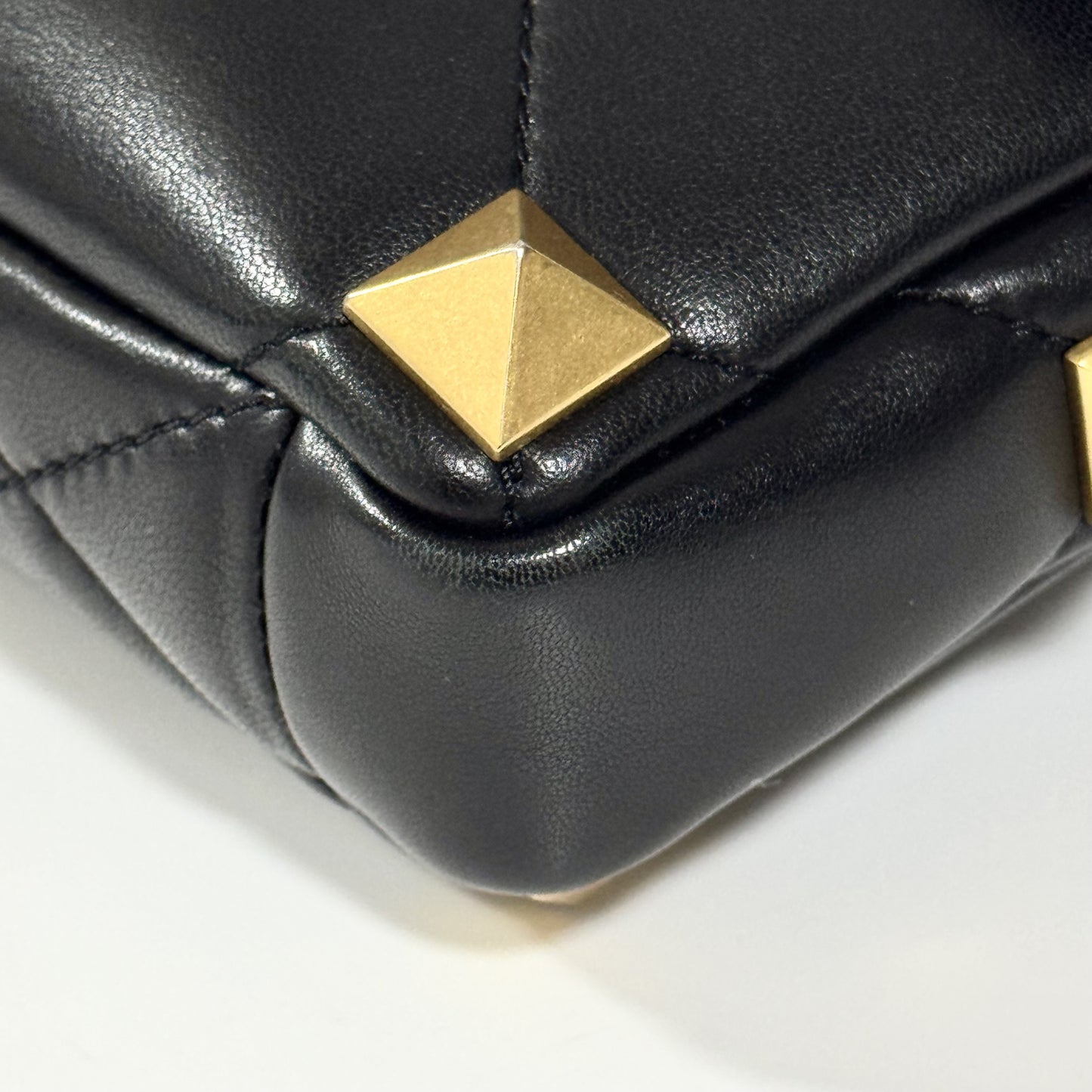VALENTINO Roman Studs Nappa Leather Crossbody Bag, Men's, W23cm x H15cm x D4cm x Shoulder Strap 97cm