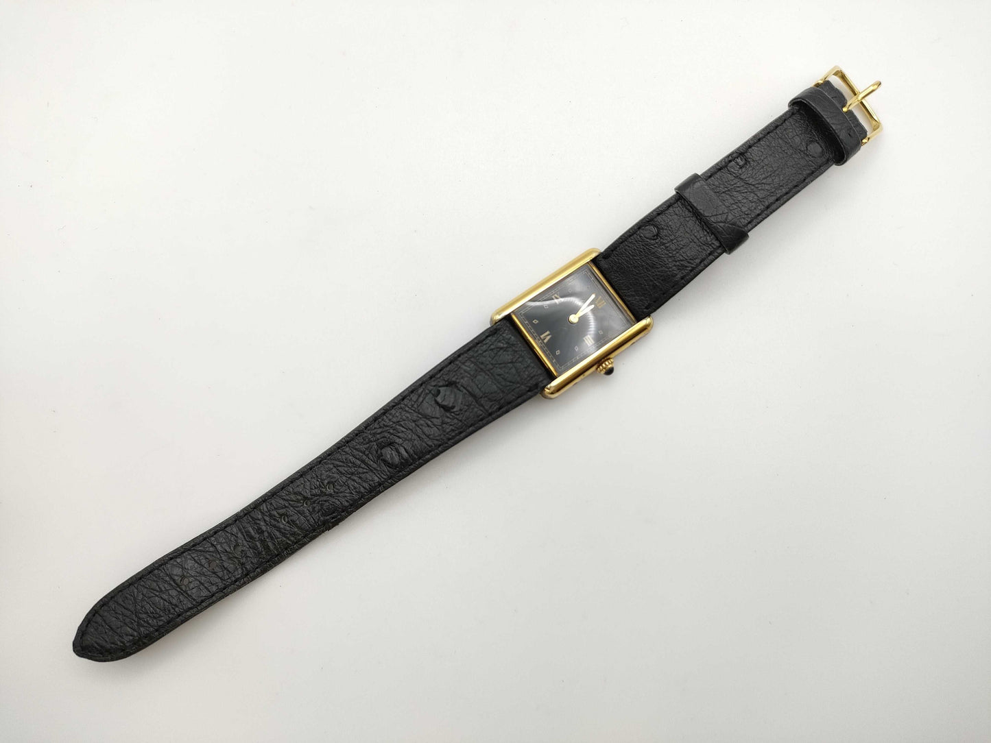 Cartier Must Tank 590005 45934 Quartz Black Dial Women's Watch