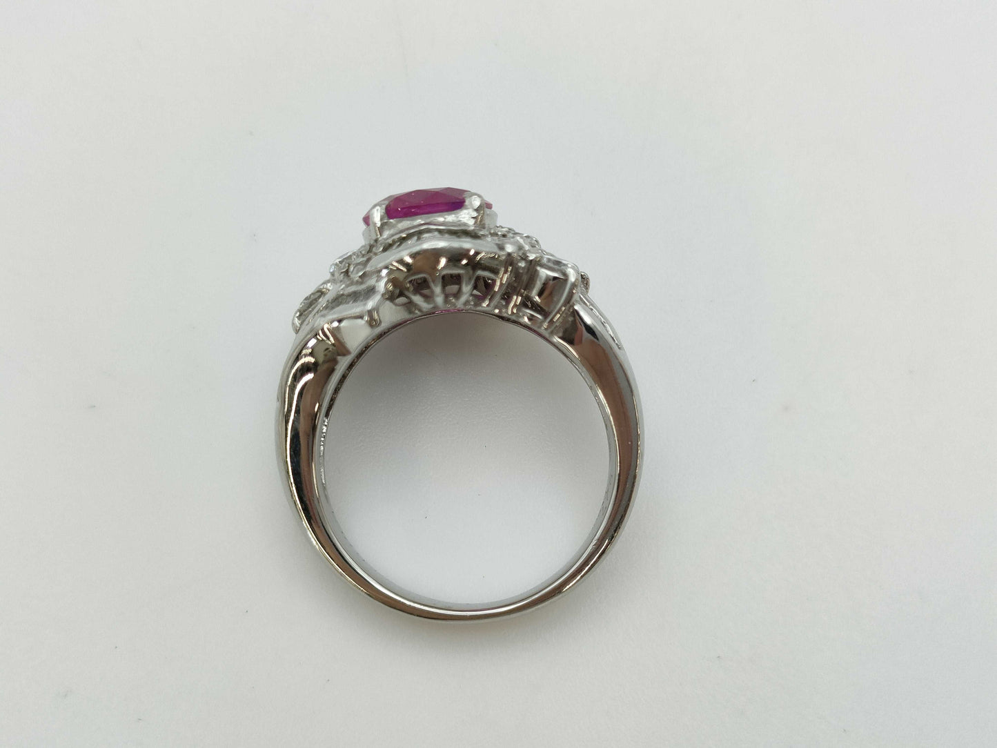 S2.27ct D1.161ct Pt900 11.4g Ring