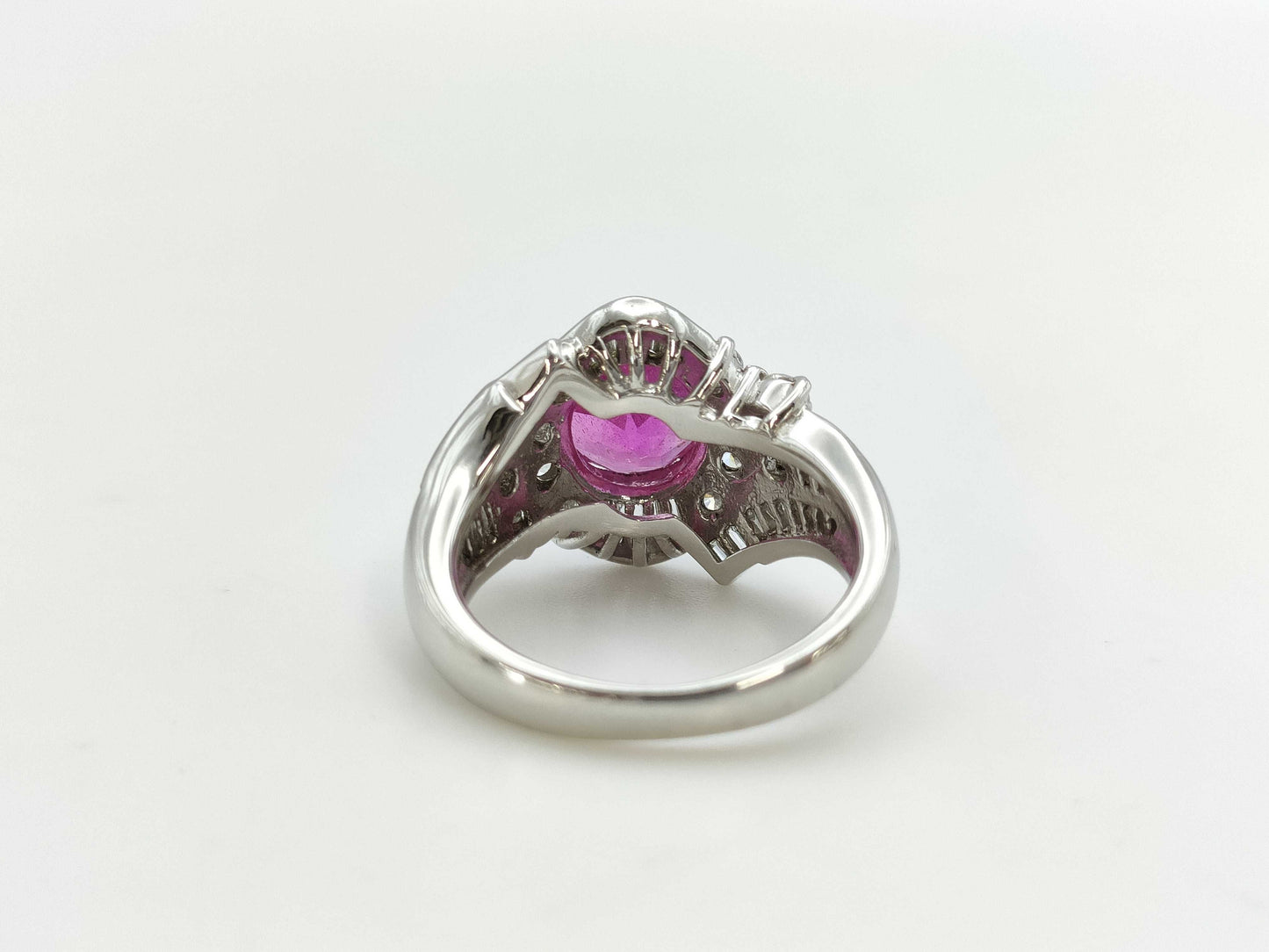 S2.27ct D1.161ct Pt900 11.4g Ring