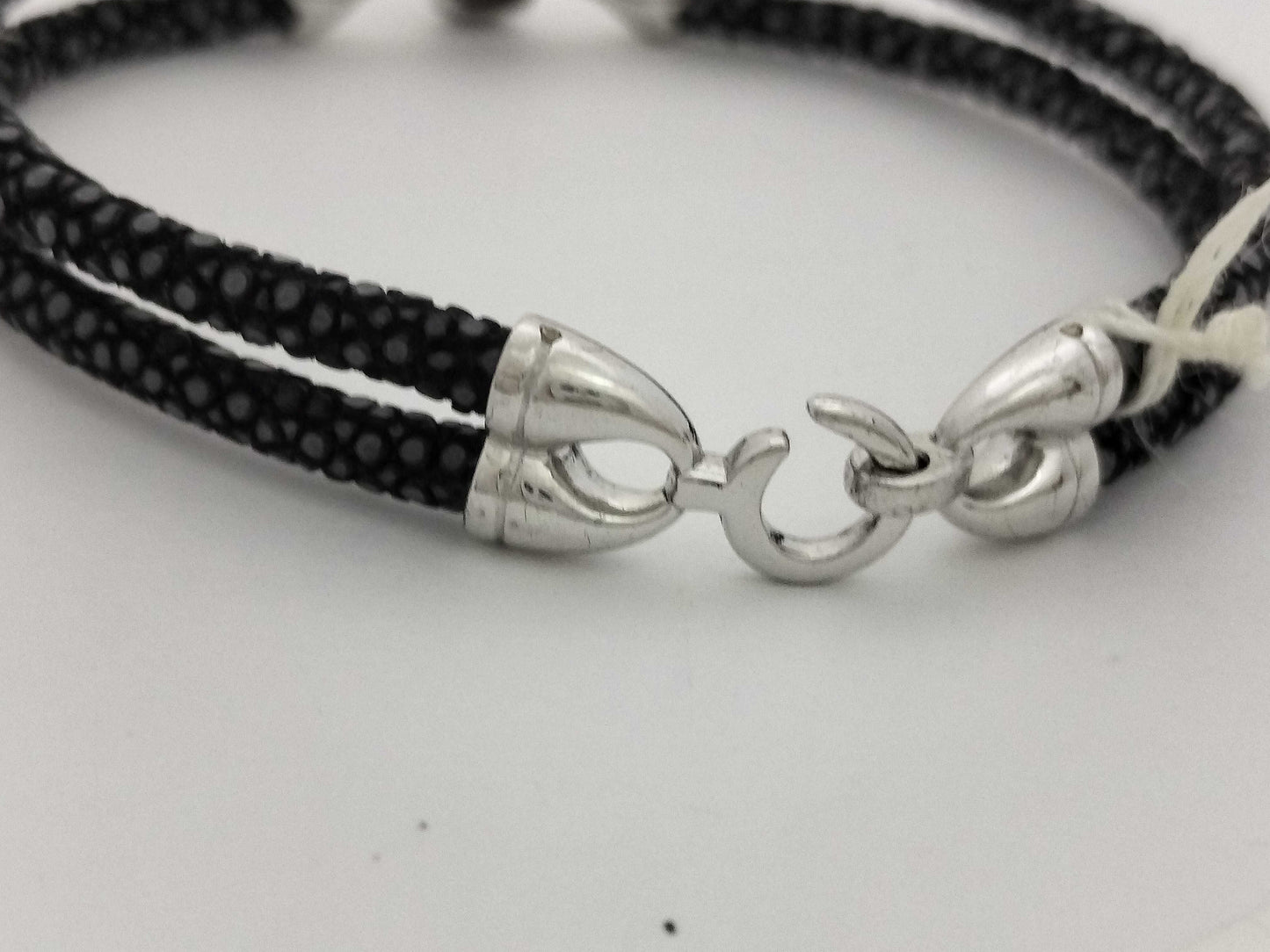 Sting HD SV/Leather Bracelet with Skull Motif, 17.8g