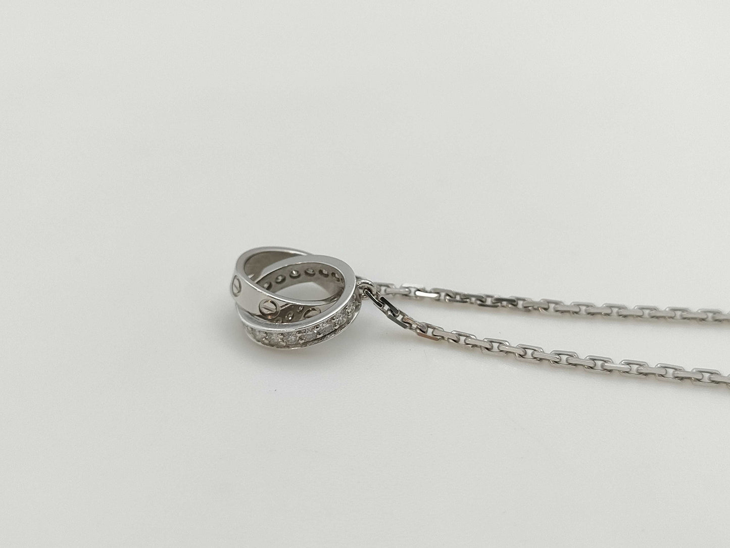 Cartier Baby Love Diamond Necklace in WG 750, 6.9g