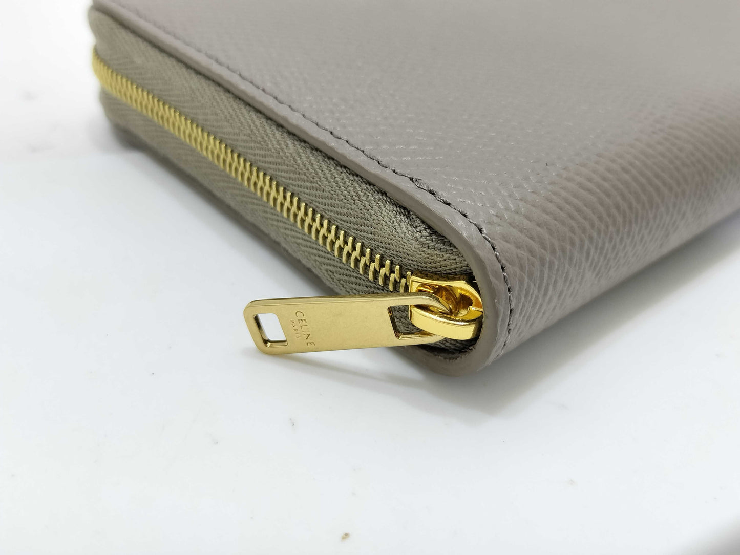 Celine Unused Round Zip Wallet Etoupe Wallet