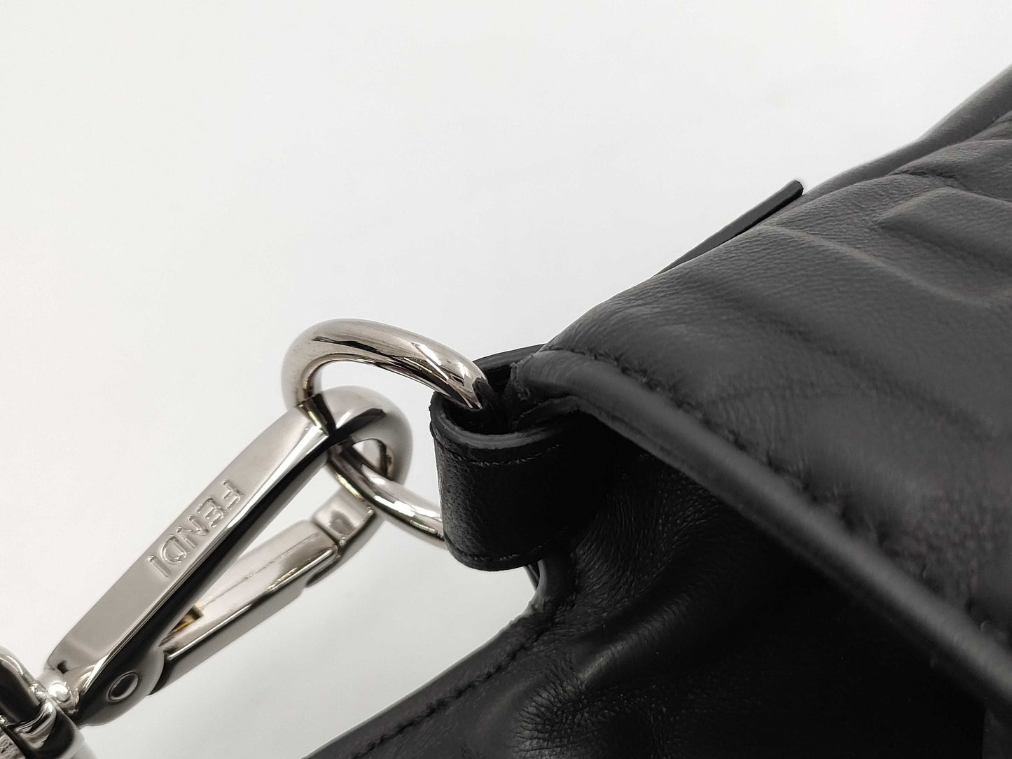 FENDI Zucca Shoulder Bag Leather Shoulder Bag