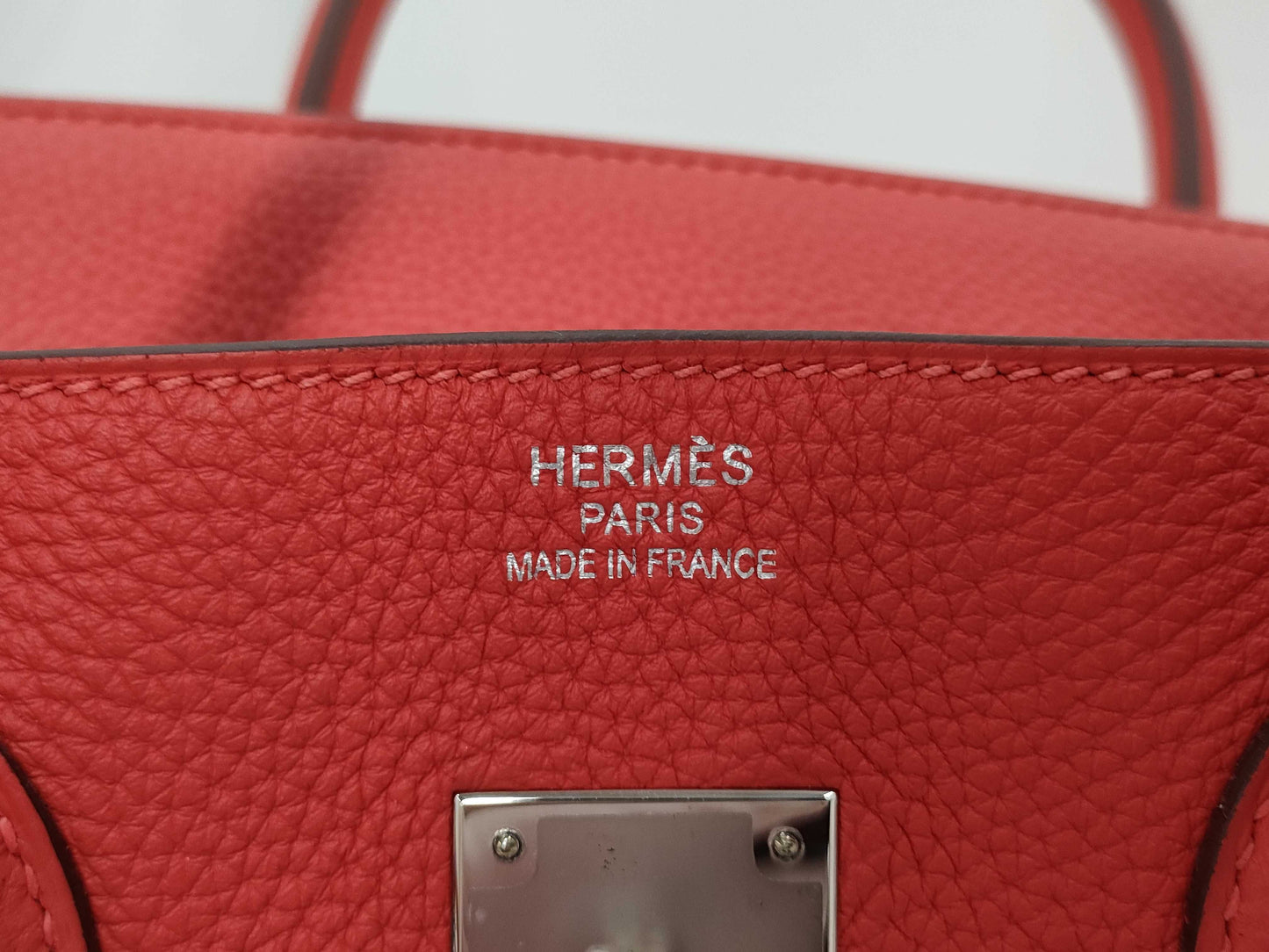 HERMES Birkin 35 Handbag Leather □R Red Handbag