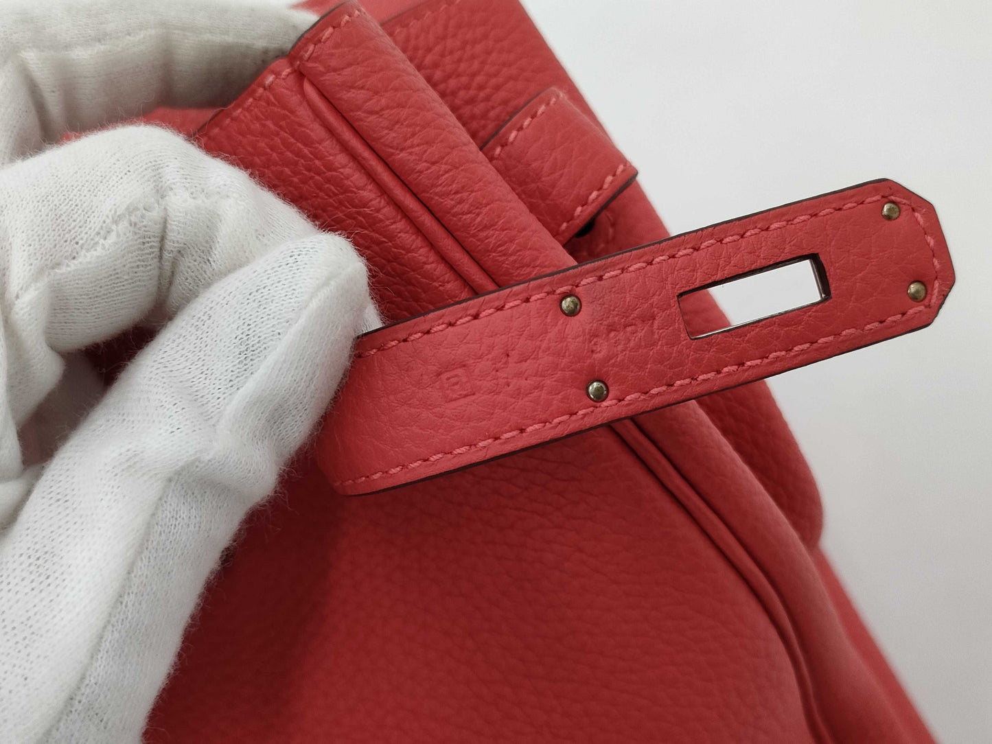 HERMES Birkin 35 Handbag Leather □R Red Handbag