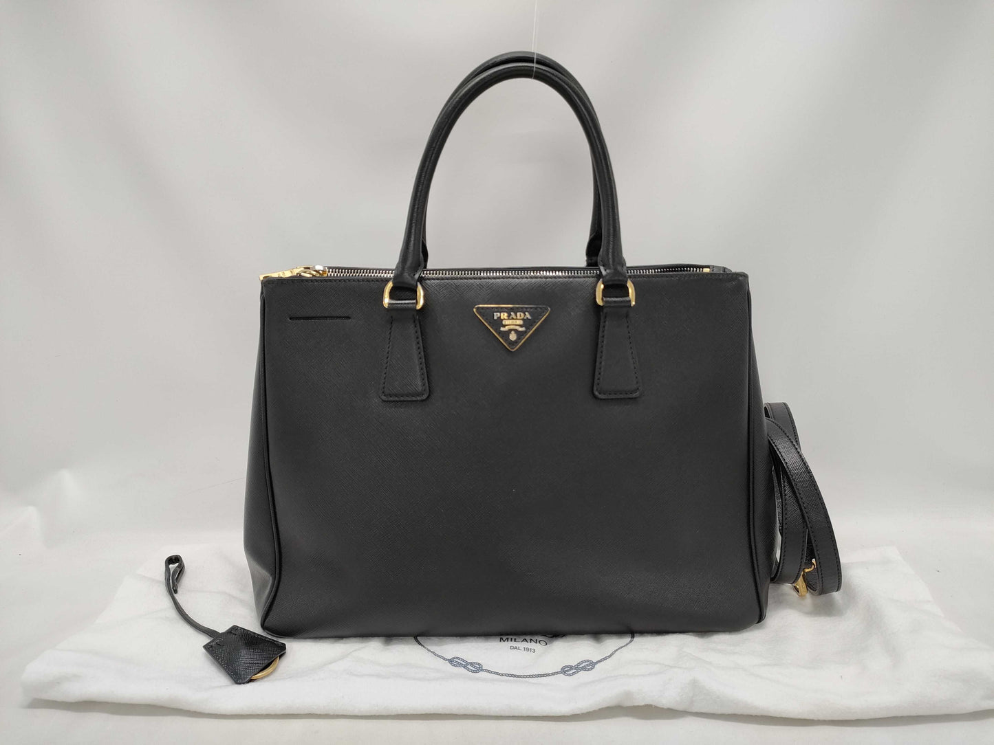 PRADA Galilea 2-way bag in Saffiano 1BA274 Black