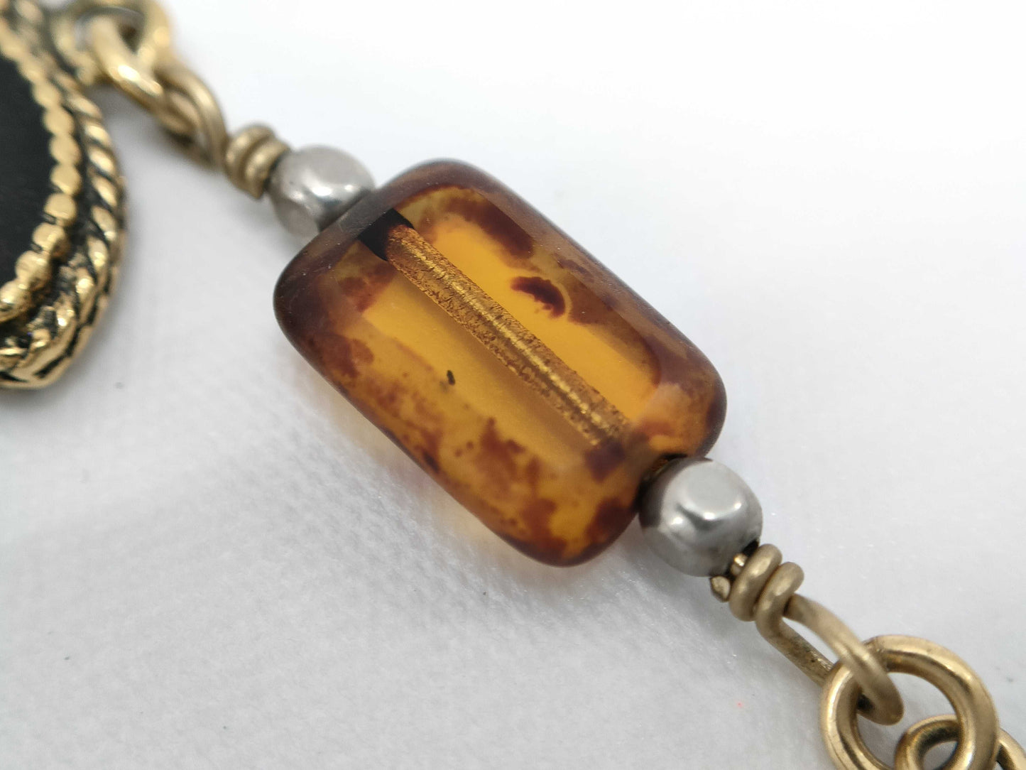 CHANEL Coco Color Stone Gold Long Necklace 11A Necklace