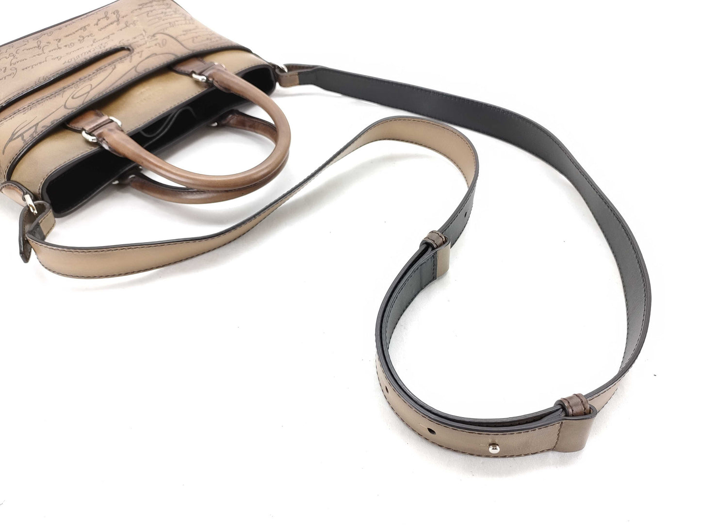 Berluti Calligraphy Toujours 2-Way Handbag Accessories: Dust bag, Shoulder strap Handbag