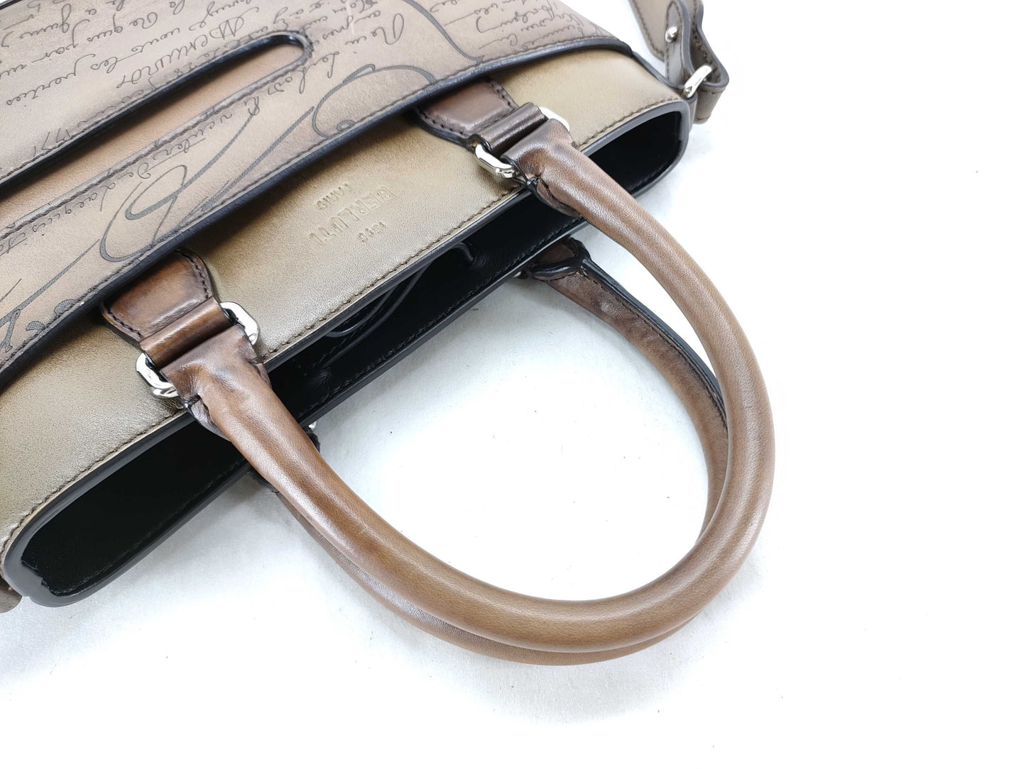 Berluti Calligraphy Toujours 2-Way Handbag Accessories: Dust bag, Shoulder strap Handbag
