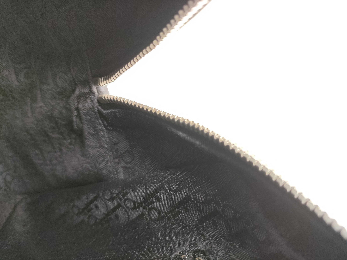 Dior Rhinestone 2-Way Handbag Canvas Khaki Handbag