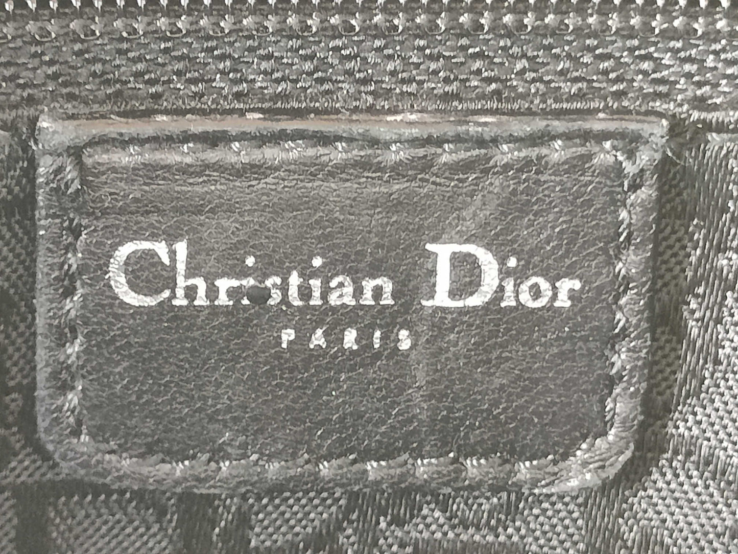 Dior Rhinestone 2-Way Handbag Canvas Khaki Handbag